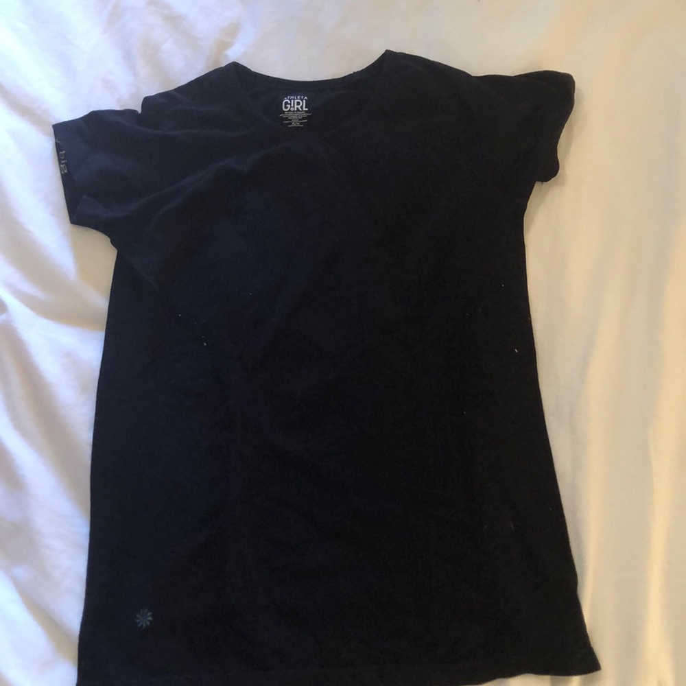 Athleta Girl Black short sleeve work out top!!